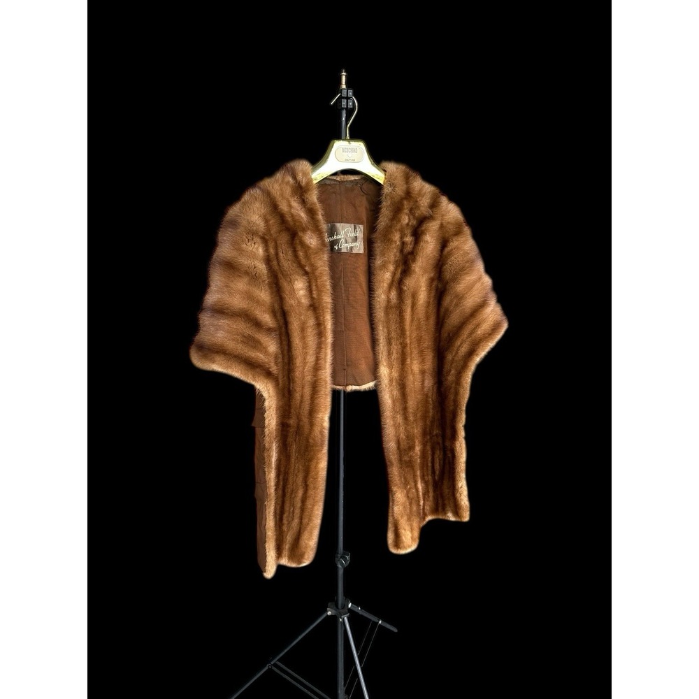 Vintage 60's 70's Marshall Field And Company Mink Fur Shawl‎ *flaw
